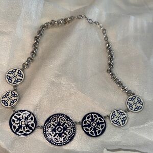 Talbots Silver and Navy Necklace